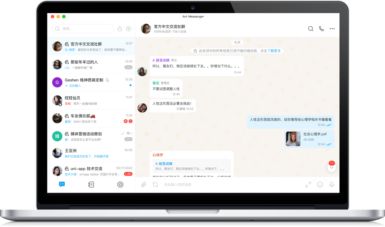 Ant Messenger 安全性能展示
